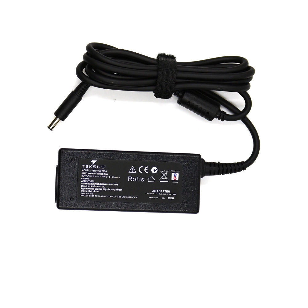 Teksus Laptop Adapter Compatible For Dell 45w | 19.5v/2.31a | 4.5mm x 3.0mm view 2